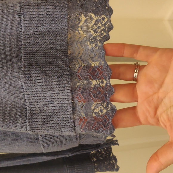 New! Designer Minnie Rose V Neck long sleeves lace pullover sweater sz M - Picture 3 of 16